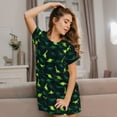 thumbnail image 3 of Fuzoiu Dinosaurs Print Women Nightgowns, Soft Comfy Lightweight Short Sleeves Sleepwear,Crew Neck Loungewear, 3 of 6