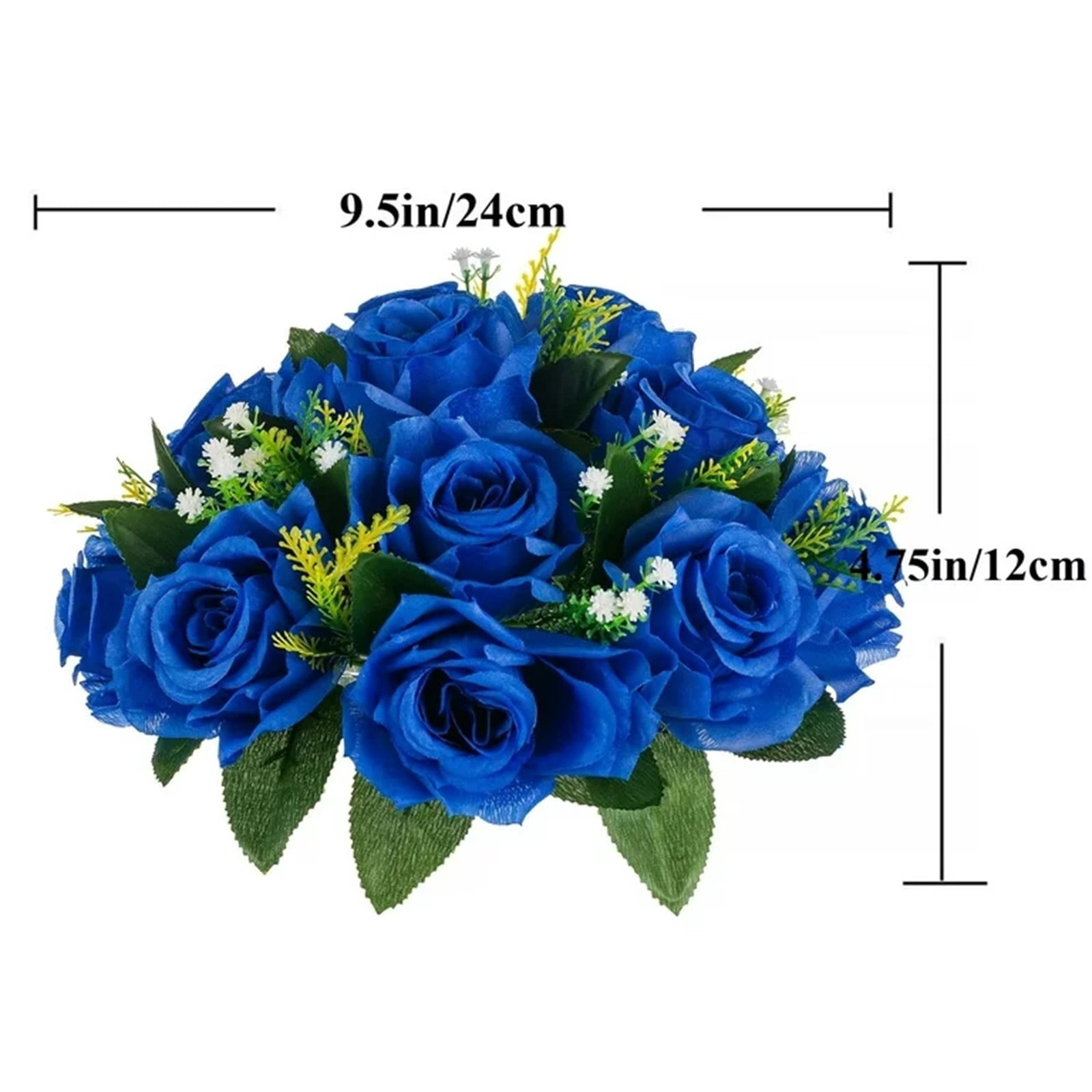 10-Pack Pure Sapphire Blue Artificial Flowers – Miyuadkai Simulation Silk Flowers for Wedding Car Staircase Decoration, Main Table Centerpiece Floral Props