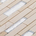 thumbnail image 3 of Modket TDH468NS Beige Cream Crema Marfil Marble Stone Silver Foiled Glass Mosaic Tile Backsplash, 3 of 5