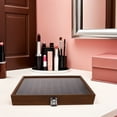 thumbnail image 4 of HONMEET Dark Brown Wooden Necklace Organizer Box with Clear Glass Lid, Anti- Jewelry Storage for Necklaces, 4 of 8