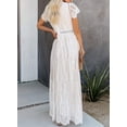 thumbnail image 6 of Women's V Neck Floral Lace Wedding Dress Short Sleeve Bridesmaid Evening Party Maxi Dress, 6 of 6