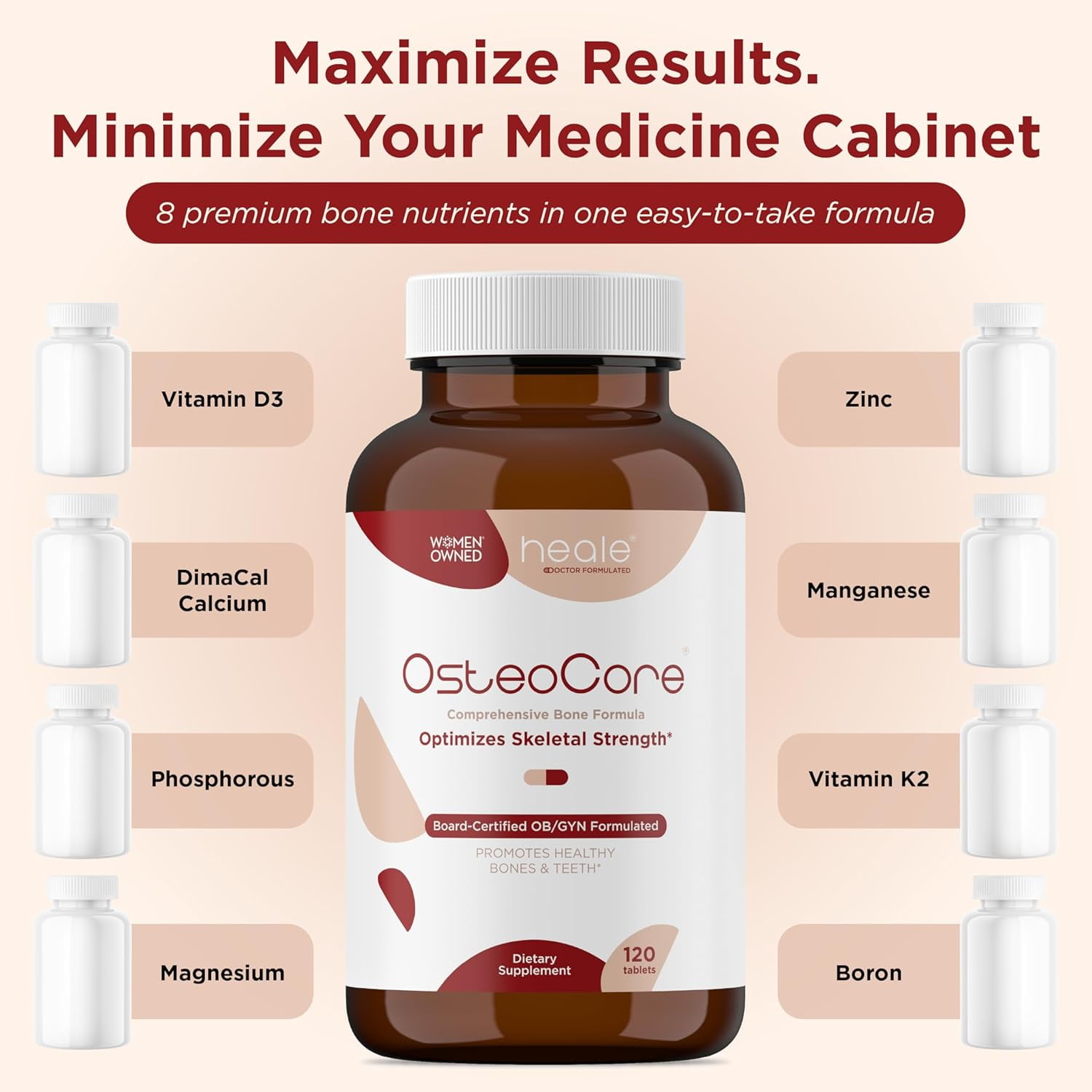 OsteoCore - Calcium Supplements for Women (1 Month Supply) Osteoporosis & Bone Health