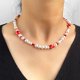 thumbnail image 5 of Collar de fresa roja, gargantilla de perlas doradas, collares para mujer, collar de cuentas, collar de cuentas rosas para niñas adolescentes ER, 5 of 5