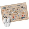 thumbnail image 2 of Nautical Coastal Animals 2'x3' Washable Rug, Vintage Ocean Marine Life Brown Non-Slip Doormat Area Rugs for Entrance Bathroom Bedsides, StainResistant Carpet for Kitchen Bedroom, Entryway Floor Mat, 2 of 9