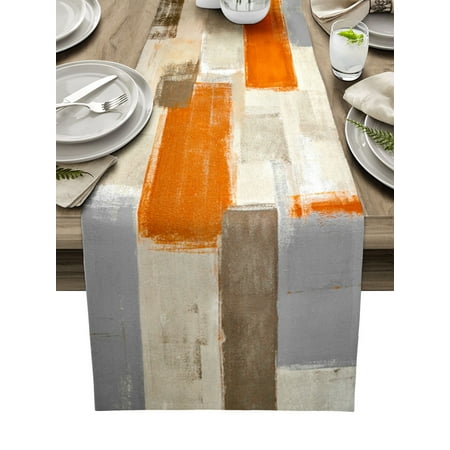 

Dahlia Oil Painting Blue Table Runner Party r Anti-stain Dining Table Tablecloth Wedding ration Table Cover Table Runner