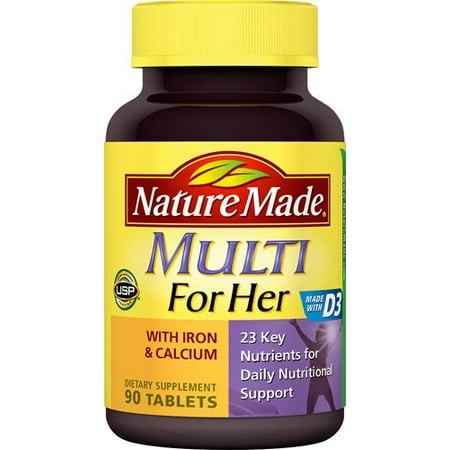 Nature Made multi pour elle avec fer et calcium Complément alimentaire Tablet - 90 CT