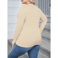 thumbnail image 3 of Weardear Plus Size Tops for Women Scoop Neck Long Sleeve Tight T Shirts Casual Basic Tunic Tops, 3 of 6