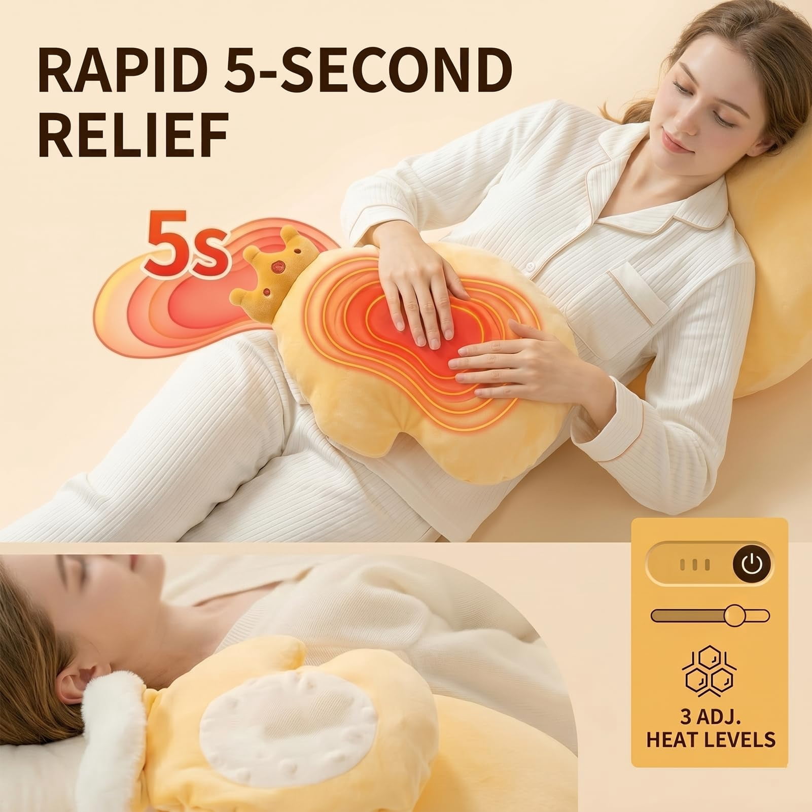 Okya Hugging Pillow for Adults, Heated Patting Okya Plush Long Pillow with Bluetooth Recording for Nighttime Rest