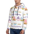 thumbnail image 3 of Wukai Watercolor Gnome Garden Print Men Hoodies Fleece Sweatshirts Long Sleeve Sweaters Pullover Fall Outfits Winter Clothes-Small, 3 of 7