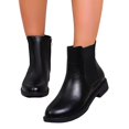 thumbnail image 5 of Willtoo Ankle Boots for Women Round Toe Elastic Fall Winter Booties Chunky Low Heels Slip-on Fashion Short Boots Non Slip Comfortable Daily Work Shoes, 5 of 5
