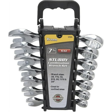 

Titan 17373 7-Piece 12-Point SAE Stubby Combination Wrench Set