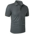 thumbnail image 5 of Dagegui Summer Men's Athletic Shirts Dark Gray Short Sleeve Button Down Pullover Casual T-Shirt Lightweight Performance Golf Tennis Shirt 1X, 5 of 6