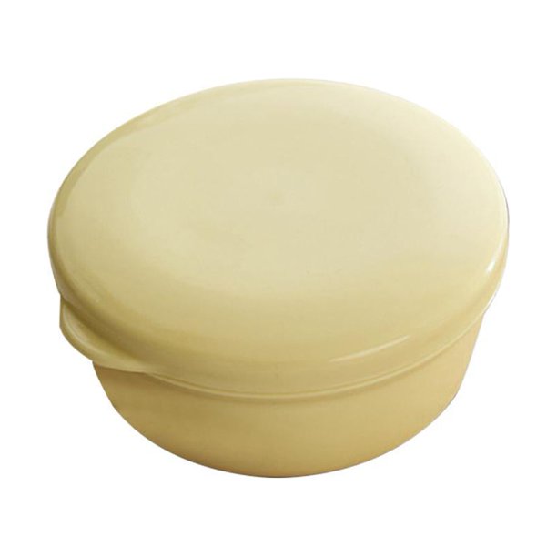 Caja de jabón redonda para herramientas de baño soporte para almacenamiento de viaje en casa color amarillo