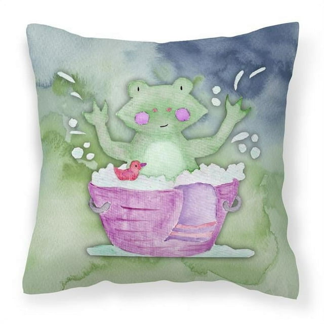 Carolines Treasures BB7343PW1818 Frog Bathing Watercolor Fabric Decorative Pillow