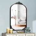 thumbnail image 2 of POSHIONS Arched Wall/Vanity/Decor Mirror for Bathroom Bedroom Livingroom Entryway;37.8"x26.0";Metal Frame;Wrought Iron Art;Black, 2 of 7