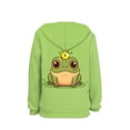 thumbnail image 2 of Xoenoiee Cosy Hooded Sweater for Fall Winter Cartoon Frog Green Print Boys Girls Pullover Hoodies Long Sleeve Top with Kangaroo Pocket for Kids Walk Workout Travel, S, 2 of 7