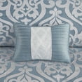 thumbnail image 4 of Witaxima Cal King 8-Piece Bedding Set, Aqua/Silver Jacquard Comforter with Decorative Pillows, Hypoallergenic Polyester, 4 of 16