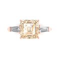 thumbnail image 2 of 3ct asscher cut brown natural morganite 18k rose gold 3 stoneBridal Wedding Engagement Promise Anniversary Ring for Women size 10, 2 of 7