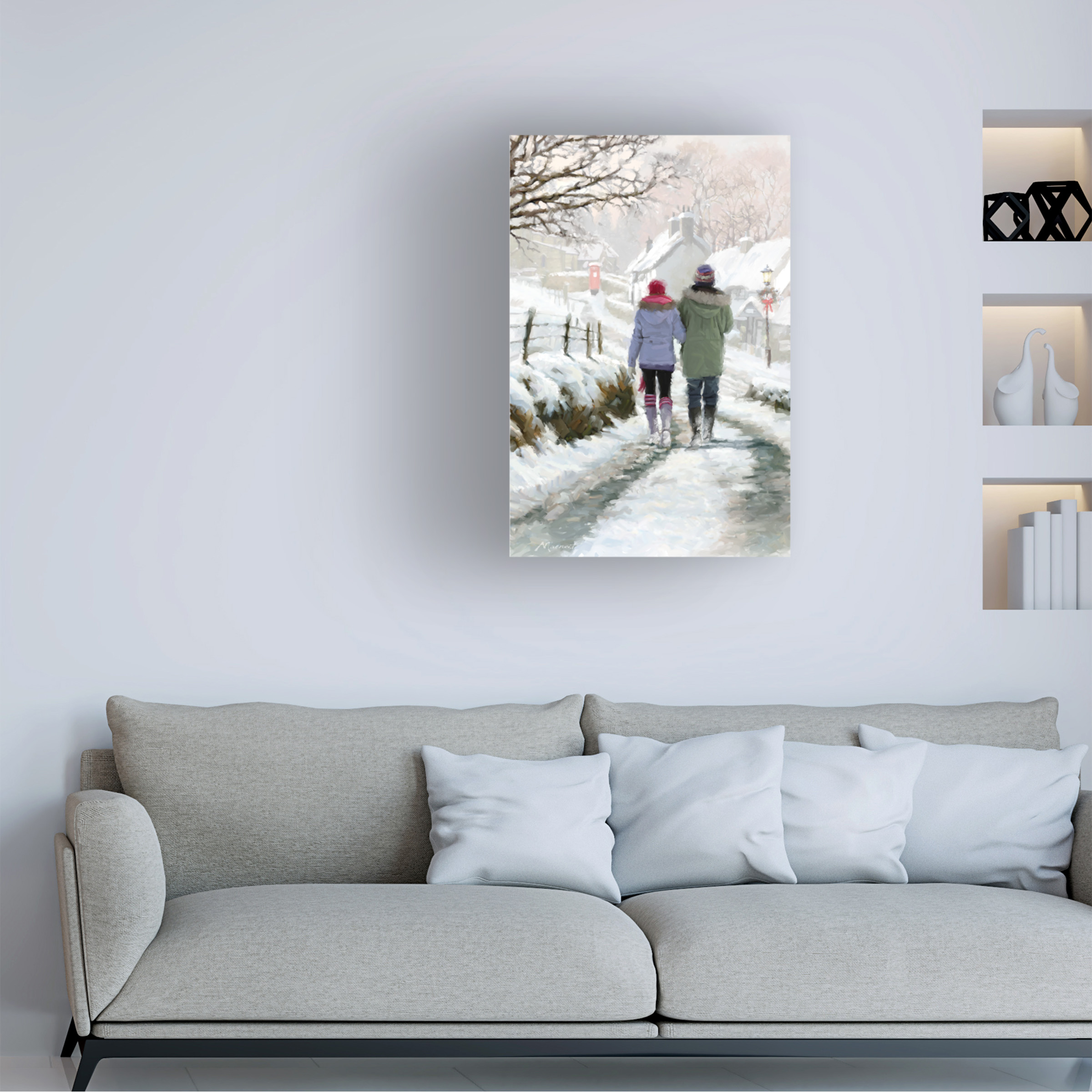The Macneil Studio 'Couple in Snow' Canvas Art