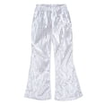 thumbnail image 6 of GiLiling Kids Girls Sparkly Sequins Dance Pants, Wide Leg Bell Bottom Flared Trousers for Hip Hop Jazz Disco (Silver, 3-4 Years), 6 of 7