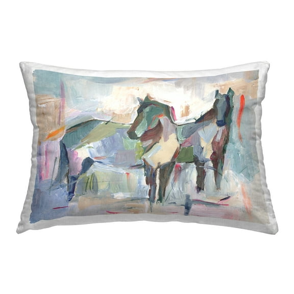 Stupell Industries Abstract Brushed Horses Decorative Printed Throw Pillow Design by Ethan Harper .
