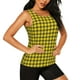 thumbnail image 2 of Fotbe Yellow Checkered Plaid Blusas Sin Mangas para Mujer – Estilo Casual, Corte Suelto, Slim-Fit, Cuello Redondo Deportivo, Tops de Verano para Gimnasio y Yoga-X-Large, 2 of 7