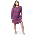 thumbnail image 2 of Fruit of the Loom Women's Beyond Soft Long Sleeve Button Down Flannel Sleepshirt, Sizes S-4X, 2 of 9