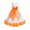 thumbnail image 2 of Ekidsbridal White Floral Rose Petals Tulle Flower Girl Dress for Toddler Junior Pageant Wedding Reception Communion Baptism 007 M, 2 of 3
