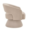 thumbnail image 4 of 360° Swivel Barrel Accent Chair, Modern Round Velvet Upholstered Comfy Open Back Arm Chair, Small Single Sofa for Living Room Bedroom, Homerest, Reading Nook, 4 of 6