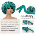 thumbnail image 2 of 1pc Premium Satin Bonnet Night Cap - Ultra-Soft & Breathable for Enhanced Sleep Comfort - Double Layer Lined, Secure Tie Band - Perfect for Womens Nat, 2 of 2