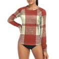 thumbnail image 4 of joogoo Womens UPF 50+ Rash Guard Rustic Checkered Long Sleeve UV Protection Sun Shirts Tops S, 4 of 7