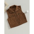 thumbnail image 3 of GXFC Toddler Boys Fall Vest Jacket 6M 1T 2T 3T 4T Kids Boys Sleeveless Button Waistcoat Autumn Warm Tank Coat for Children Girls, 3 of 9
