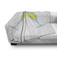 thumbnail image 3 of Champagne Soft Flannel Fleece Throw Blanket, Toasting Cheers Glasses Having Fun Special Occasion Night Concept, Cozy Plush for Indoor and Outdoor Use, 50" x 60", Pale Blue Yellow, by Ambesonne, 3 of 6