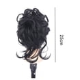 thumbnail image 3 of Bollo De Pelo Ondulado 1 pieza de cabello rizado con clip de garra, extensión de cabello desordenado para dama (negro), 3 of 5