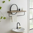 thumbnail image 4 of Linon Kenwood Center Mirror Wall Shelf, Black Iron Frame with Gray Wash Finish, 4 of 12