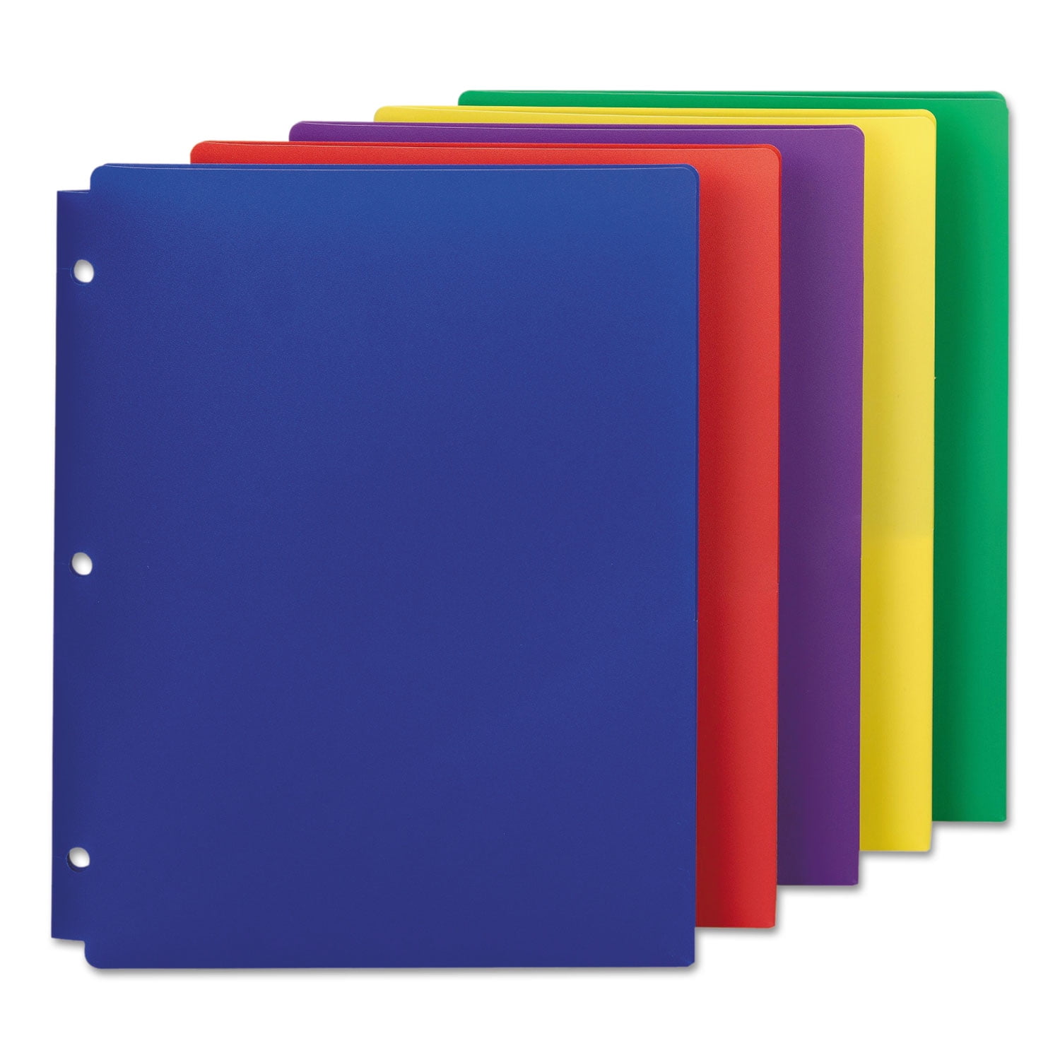 Poly Snap-In Two-Pocket Folder 11 x 8.5, Assorted, 10/Pack