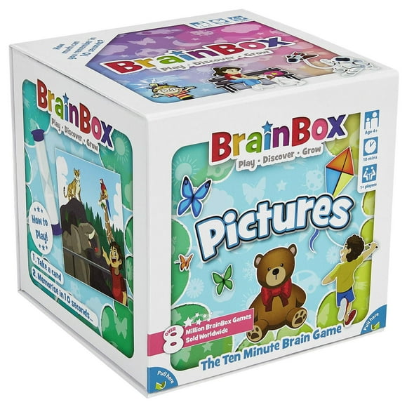 BrainBox Pictures - Jeu de Cartes - Jeu Questionnaire - Jeu Amusant Pour Soirée Jeux de Société - Jeu de Mémoire pour Enfants et Adultes - Âges 8+ - 1+ Joueurs - 10 Minutes - Par Bezzerwizzer