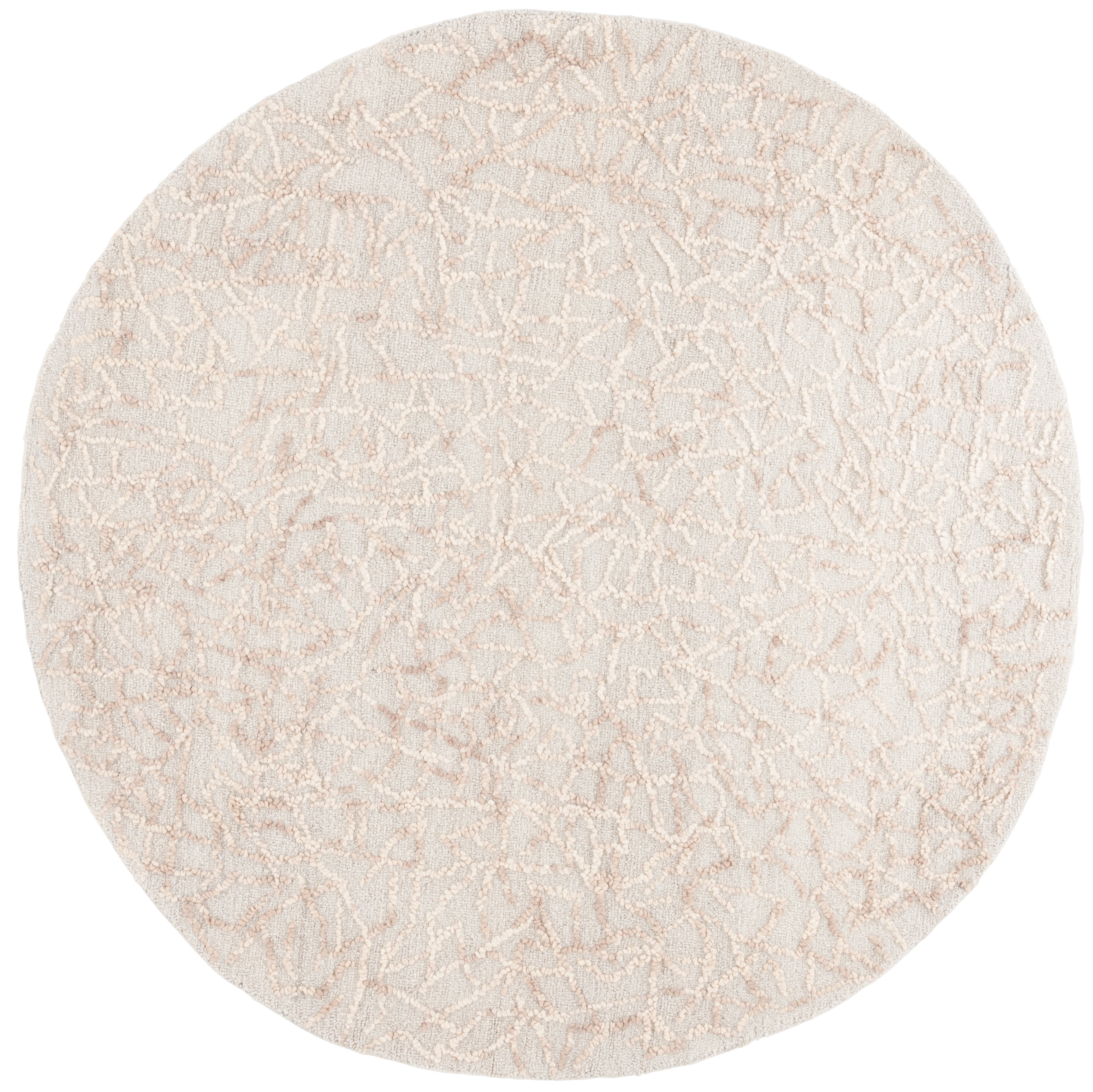 SAFAVIEH Abstract Santos Abstract Area Rug, Beige/Gray, 6' x 6' Round