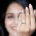 thumbnail image 4 of Rosec Jewels Natural London Blue Topaz Two Stone Promise Ring - Bezel Set Blue Topaz Diamond Ring - AAA Quality - Ready to Gift, 925 Sterling Silver, US 8.50, 4 of 8