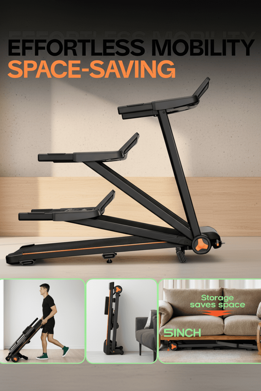 USLIM Under Desk Treadmill for Walking and Jogging, Folding Walking Pad with 8% Incline, 3.5HP Motor, LED Display, 400 lb Capacity
