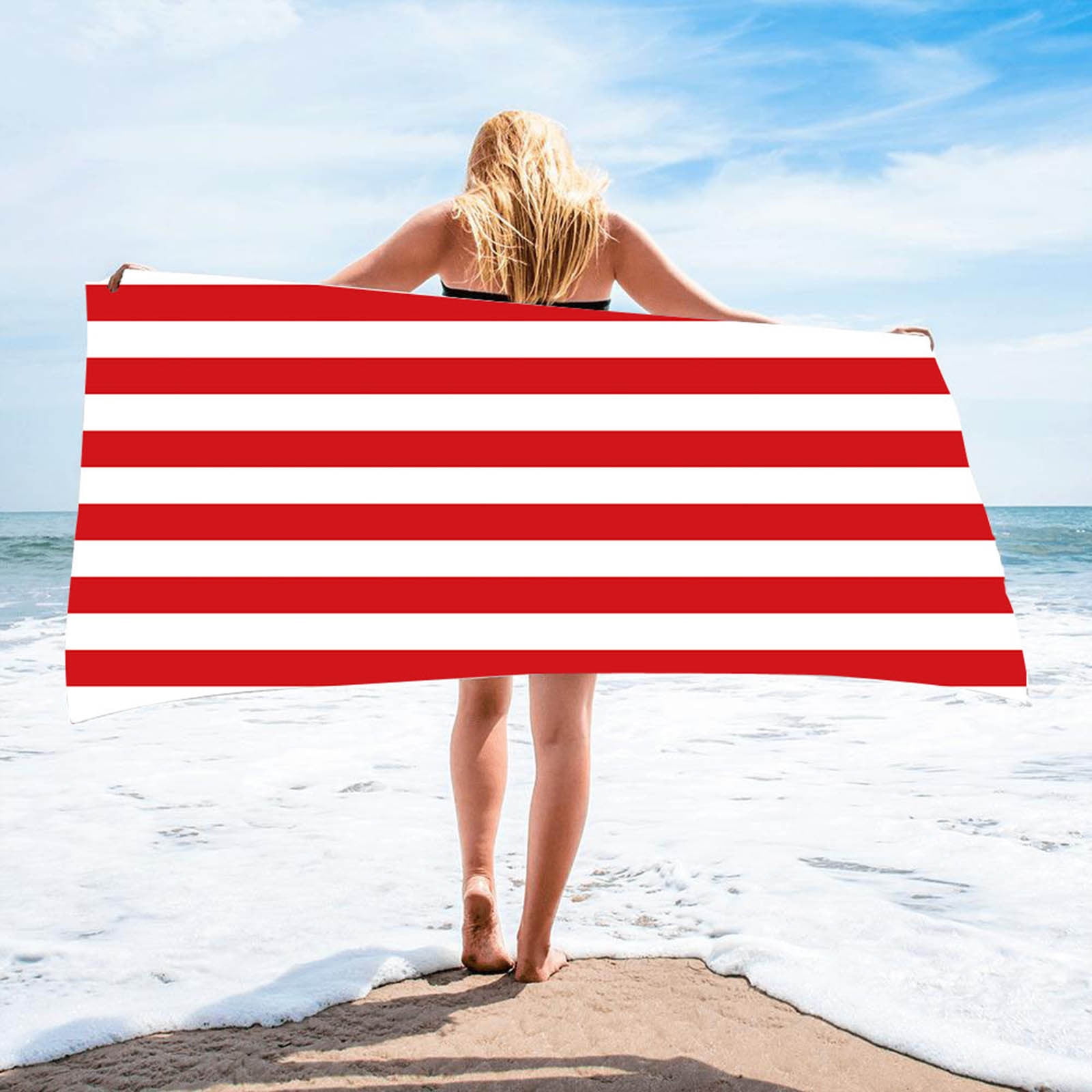 iOPQO Beach towel Summer Microfiber Beach Towel Double-faced 