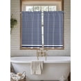 thumbnail image 7 of Tier Curtains 45 Inches Long, Farmhouse Navy Blue White Striped Window Treatment Curtain Drapes, Modern Stripes Window Half Privacy Curtains for Bedroom Bathroom, 42"x45", 2 Panels, 7 of 7