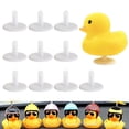 thumbnail image 3 of Farfi 10Pcs Rubber Duck Mount with Adhesive Effectively Fix Removable Anti-slip Fixed Yellow Duck Car Model Display Bracket Home Use (White,Round), 3 of 13