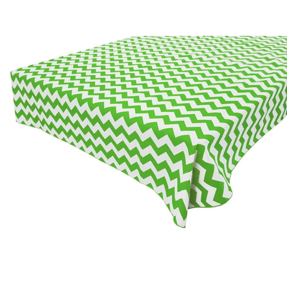 Cotton Tablecloth Chevron Zig Zag Print Green