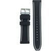 Silicone Stripe Sport Watchband, Black/Grey