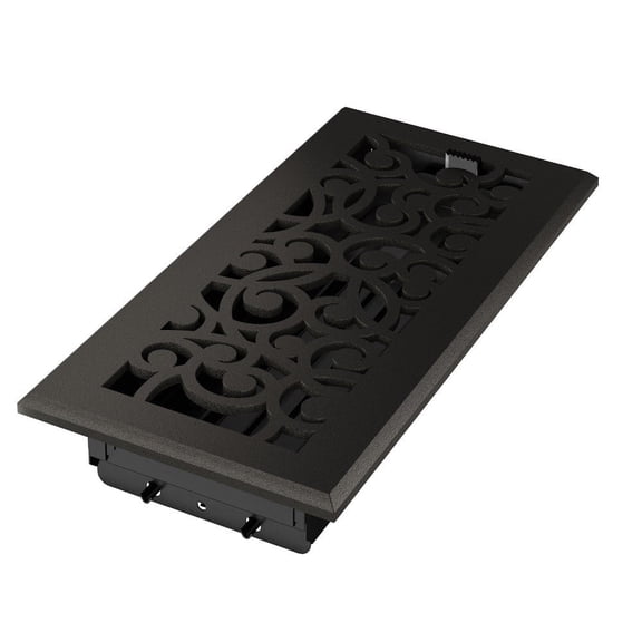 Imperial RG3375 Cast Iron Wonderland Design Louvered Floor Register - 4inch x 12inch Duct Opening