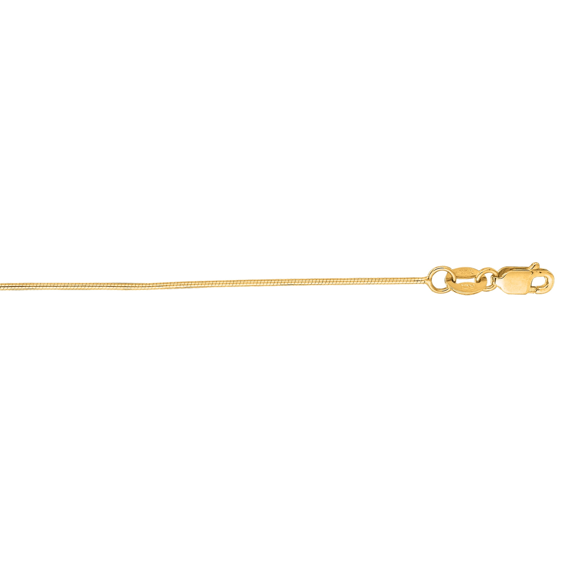 JewelStop 14k Solid Gold Yellow Or White 0.7 mm Round Snake Chain Necklace 16" Lobster Claw Clasp - 2.14gr.