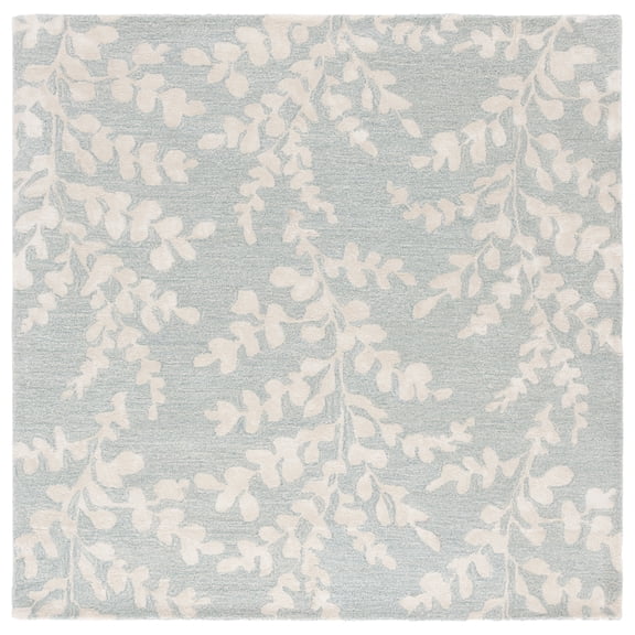 SAFAVIEH Glamour Skyler Floral Area Rug, Blue/Beige, 6' x 6' Square