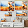 thumbnail image 4 of Designart "Foxes' Leaf Adventure in Orange Hues III" Animals Framed Wall Art Decor - Modern Farmhouse Orange Fox Living Room Framed Canvas Art, 4 of 6