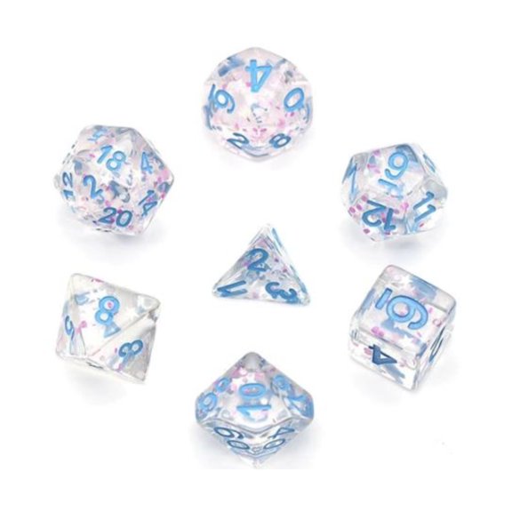 Foam Brain Games Poly Set - Iridescent Stars w/Blue (7) New